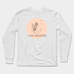 Affirmation Collection - I Am Grateful (Orange) Long Sleeve T-Shirt